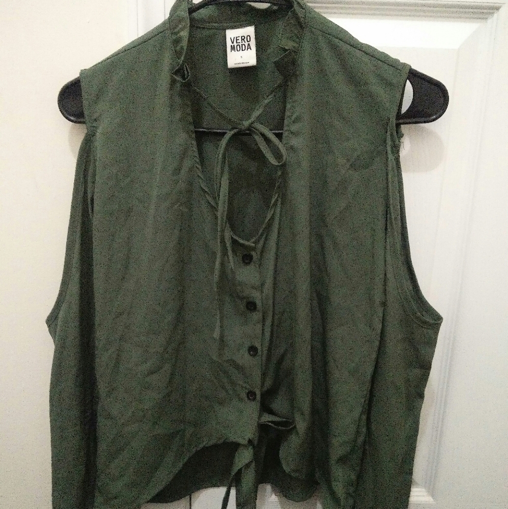 Olive green crop top